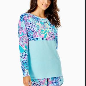 NWT Lilly Pulitzer size XL Finn Top Bali Blue Once Upon A Tide